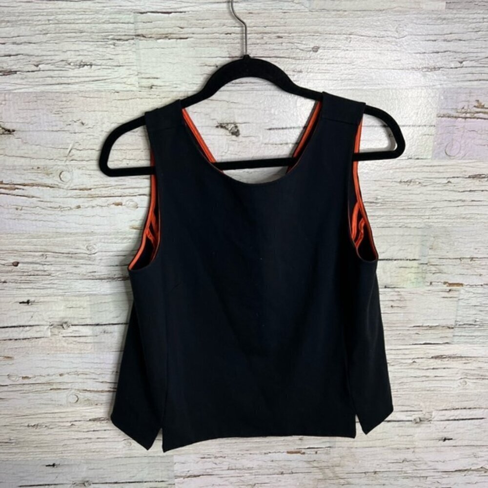 Ivanka trump blue orange blouse top gold  size large